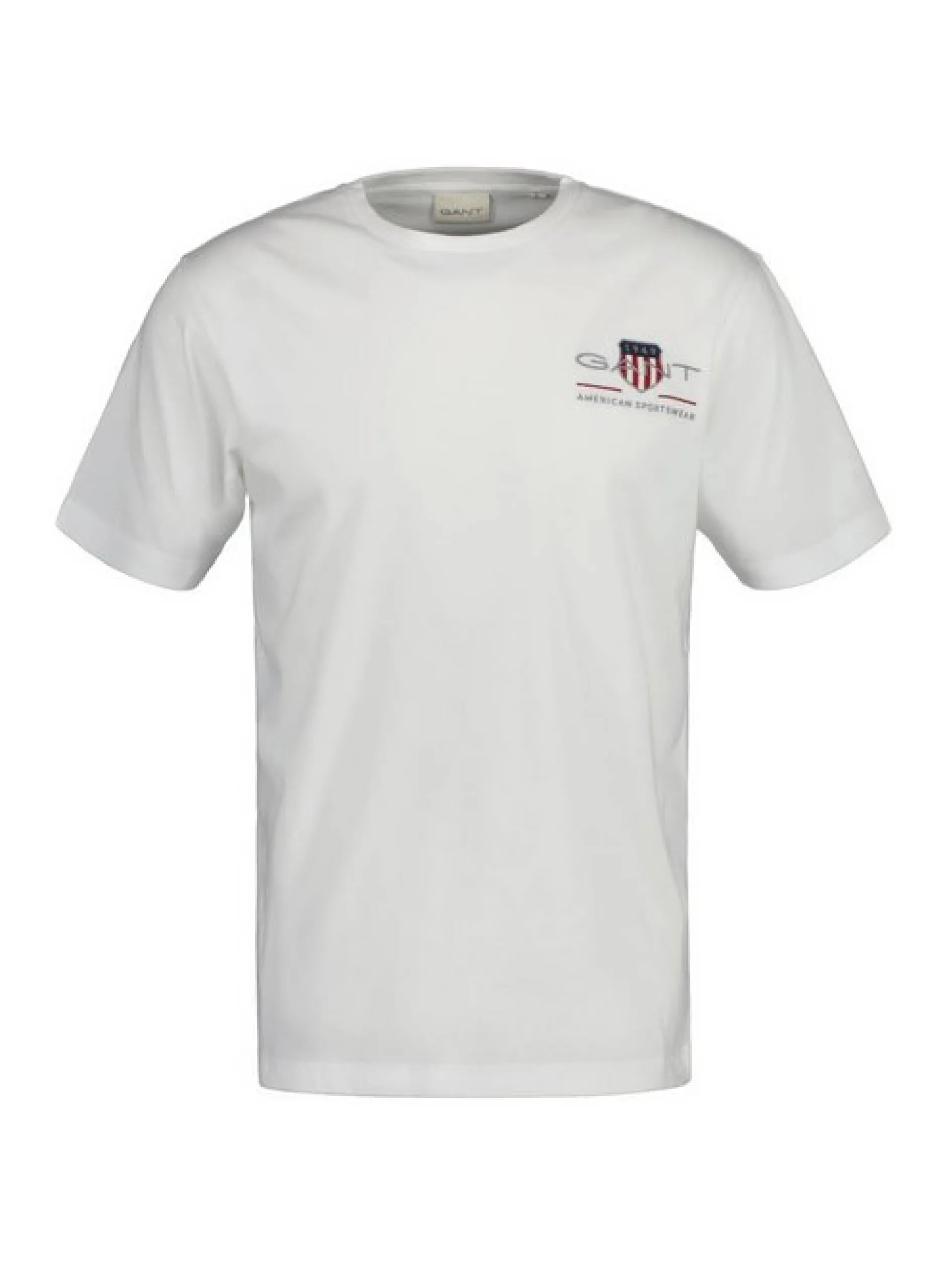 Gant Herren T-Shirt in weiß - Ausschnitt: Rundhals