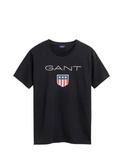 Gant Jungen T-Shirt in schwarz - Ausschnitt: Rundhals