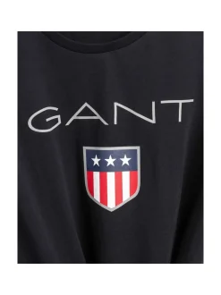 Gant Jungen T-Shirt in schwarz - Ausschnitt: Rundhals