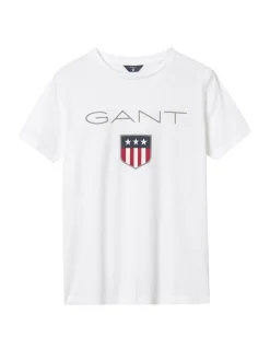 Gant Jungen T-Shirt in weiß - Ausschnitt: Rundhals