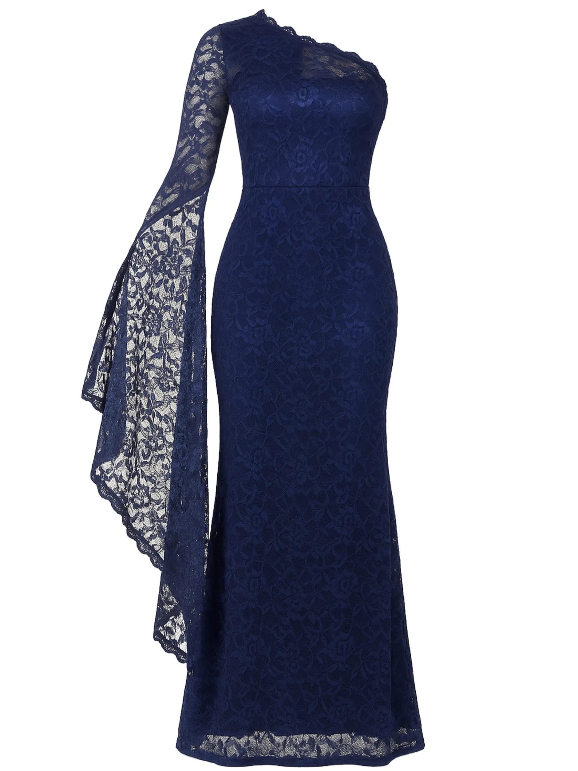 Goddiva Damen Maxi Kleid in blau - Ausschnitt: Carmen