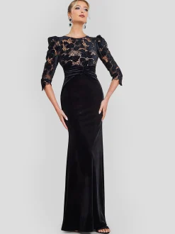 Goddiva Damen Maxi Kleid in schwarz - Länge: lang
