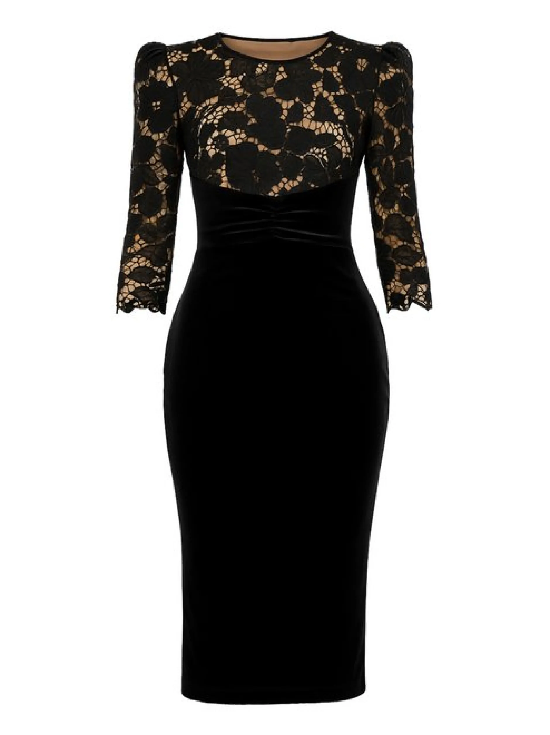Goddiva Damen Midi-Kleid in schwarz - Länge: midi