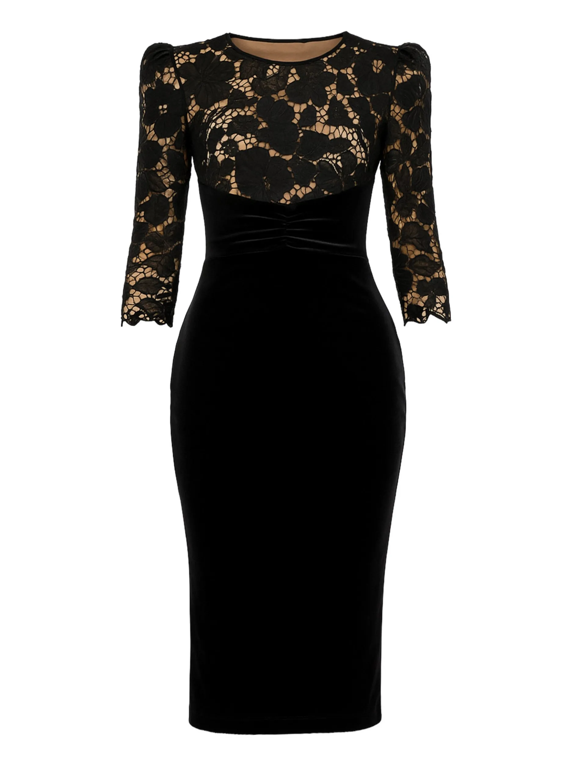 Goddiva Damen Midi-Kleid in schwarz - Länge: midi