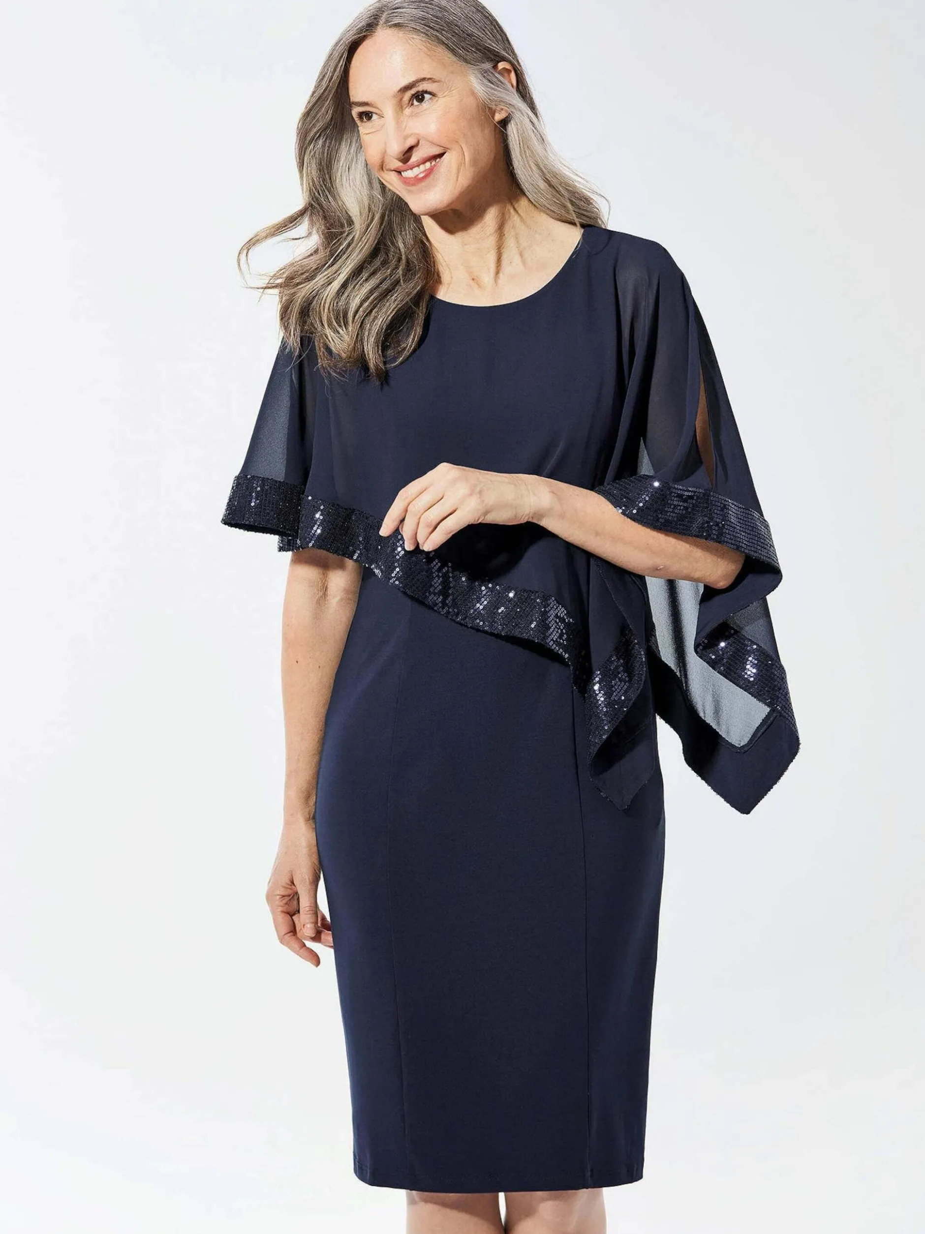 Goldner Damen Abendkleid - Kurzgröße in marine