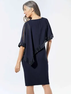 Goldner Damen Abendkleid - Kurzgröße in marine