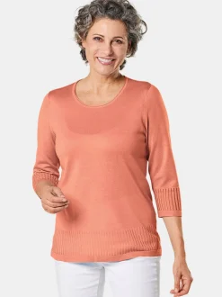 Goldner Damen 3/4-Arm-Pullover in aprikot