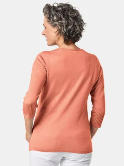 Goldner Damen 3/4-Arm-Pullover in aprikot