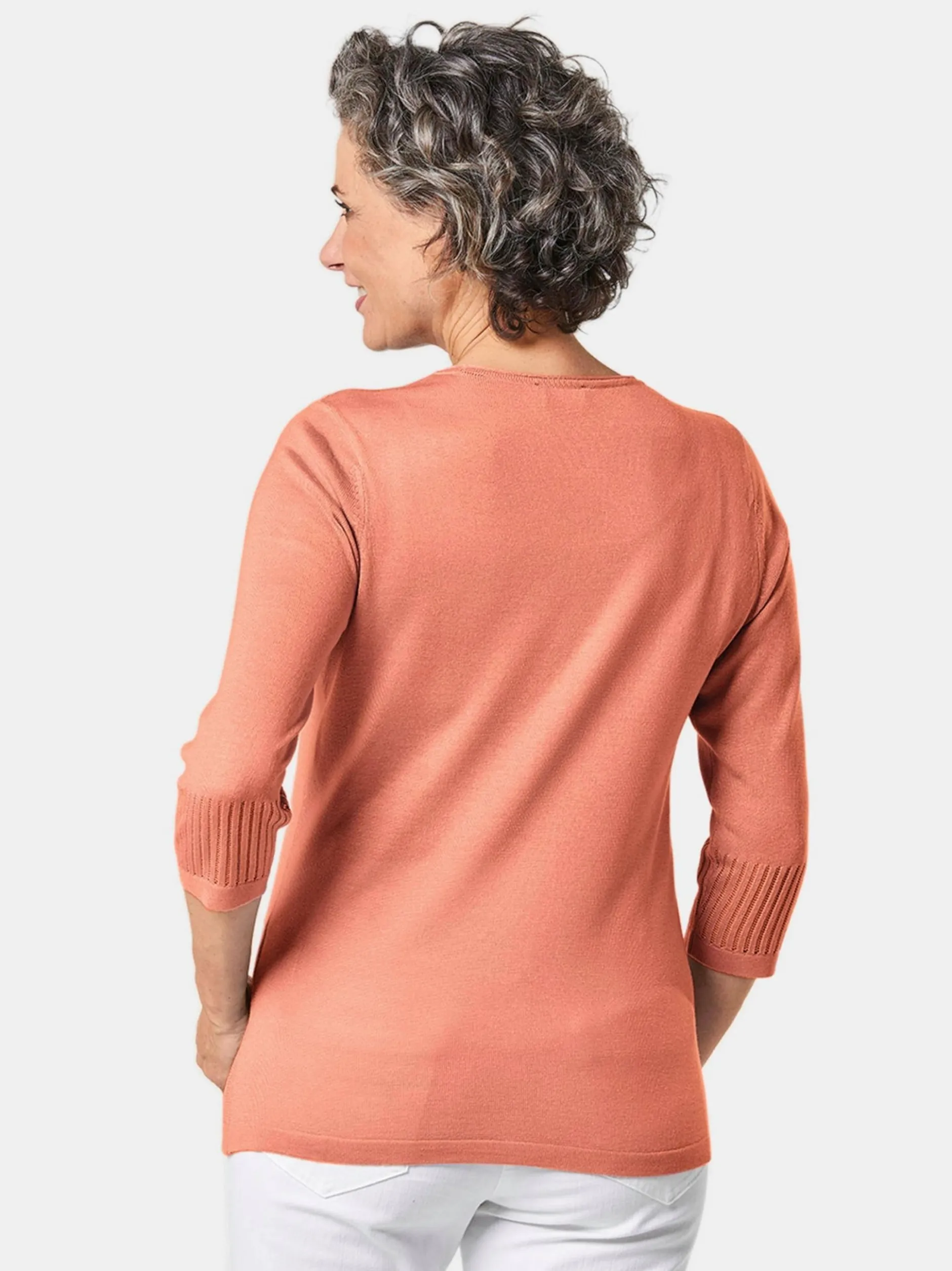 Goldner Damen 3/4-Arm-Pullover in aprikot
