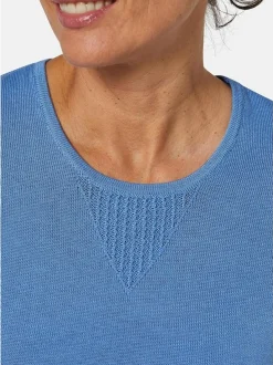 Goldner Damen 3/4-Arm-Pullover in blau - Ärmel: 3/4 Arm