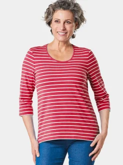 Goldner Damen 3/4-Arm-Shirts in rot - Ärmel: 3/4 Arm