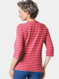 Goldner Damen 3/4-Arm-Shirts in rot - Ärmel: 3/4 Arm