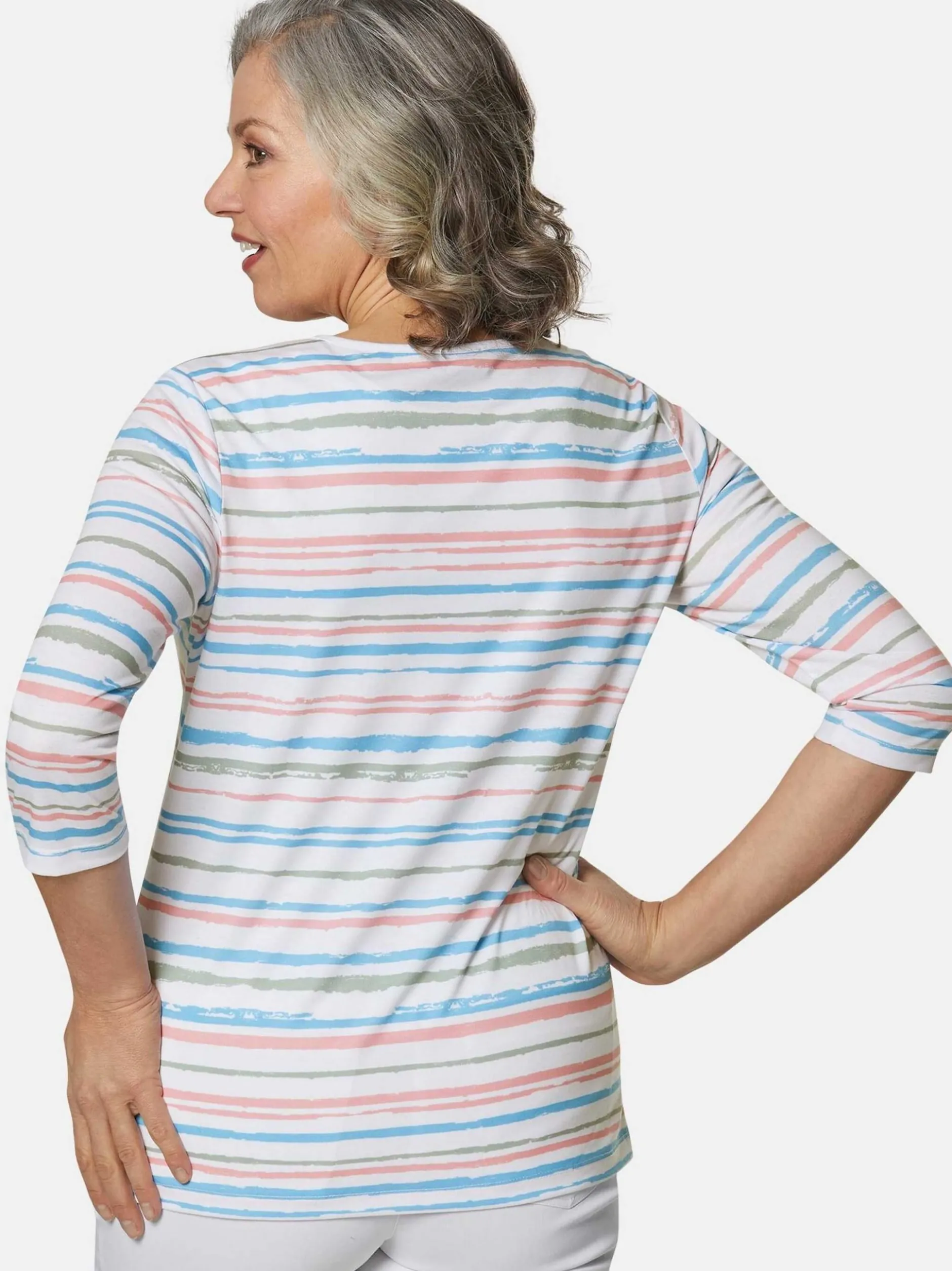 Goldner Damen 3/4-Arm-Shirts in weiß - Ärmel: 3/4 Arm