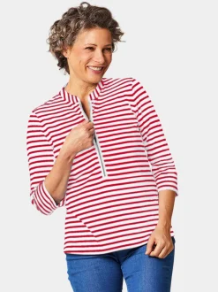 Goldner Damen 3/4-Arm-Shirts - Kurzgröße in weiß