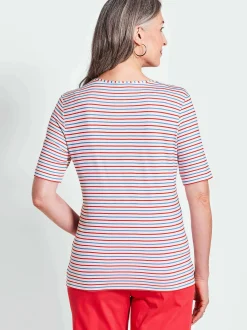 Goldner Damen Basic Shirts in rot - Ärmel: Halbarm