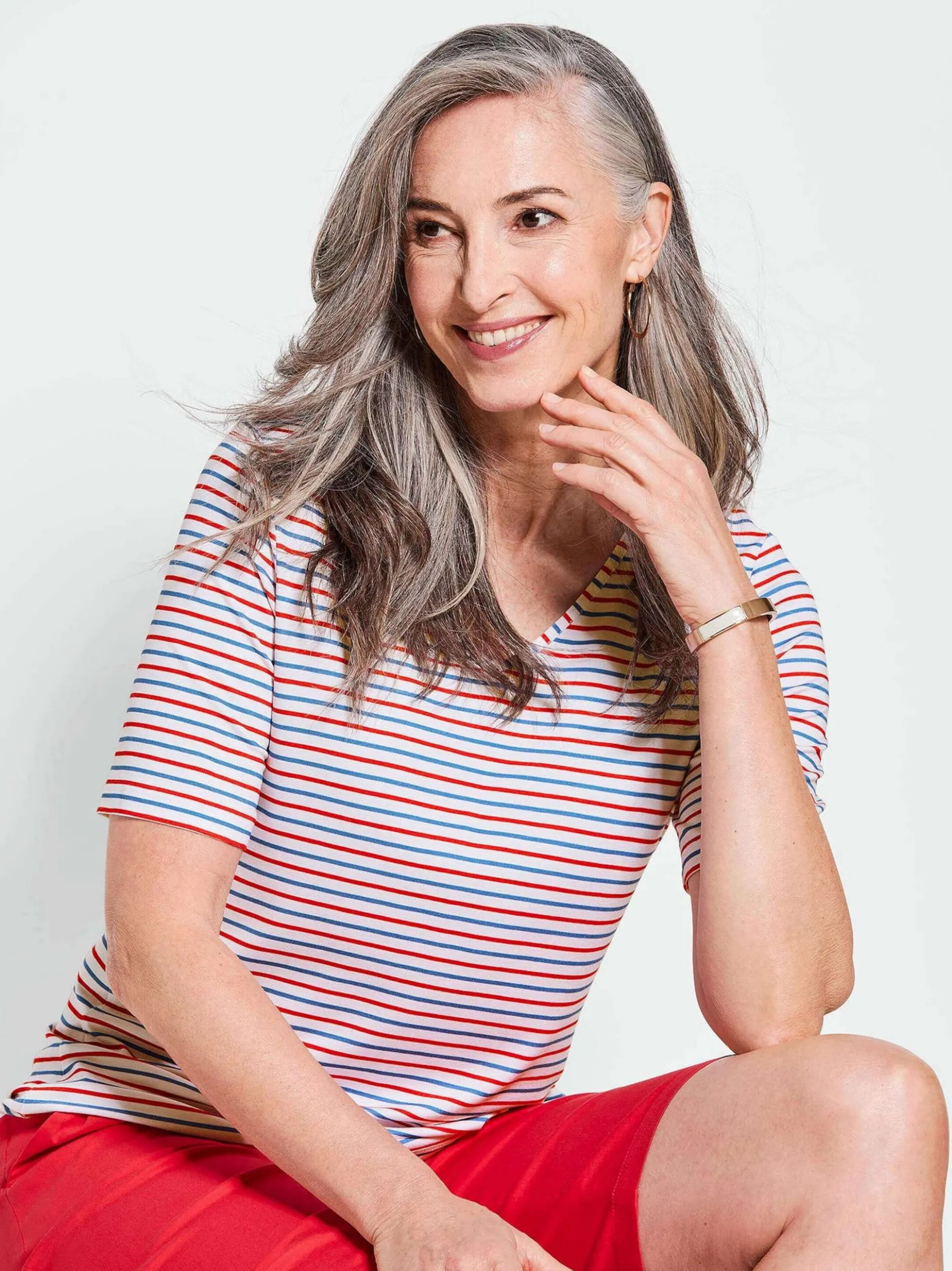 Goldner Damen Basic Shirts in rot - Ärmel: Halbarm