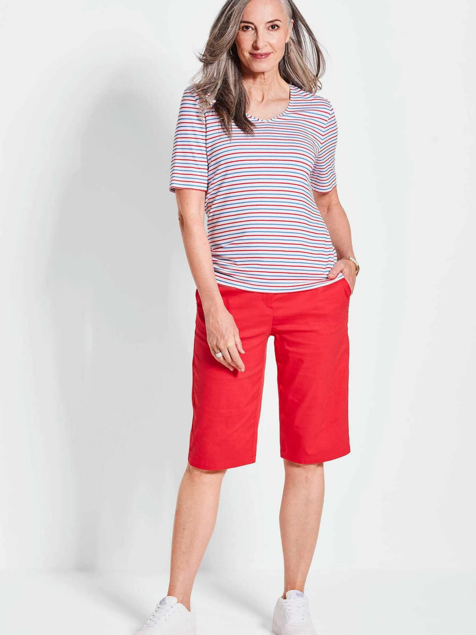 Goldner Damen Basic Shirts in rot - Ärmel: Halbarm
