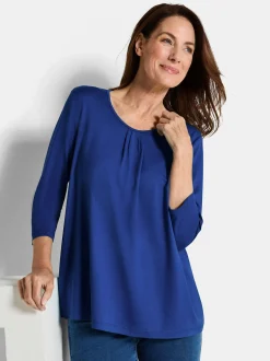 Goldner Damen Basic Shirts in royal - Ärmel: 3/4 Arm