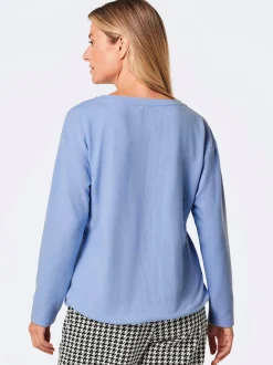 Goldner Damen Basic Shirts - Kurzgröße in hellblau