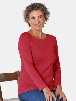 Goldner Damen Basic Shirts - Kurzgröße in rot
