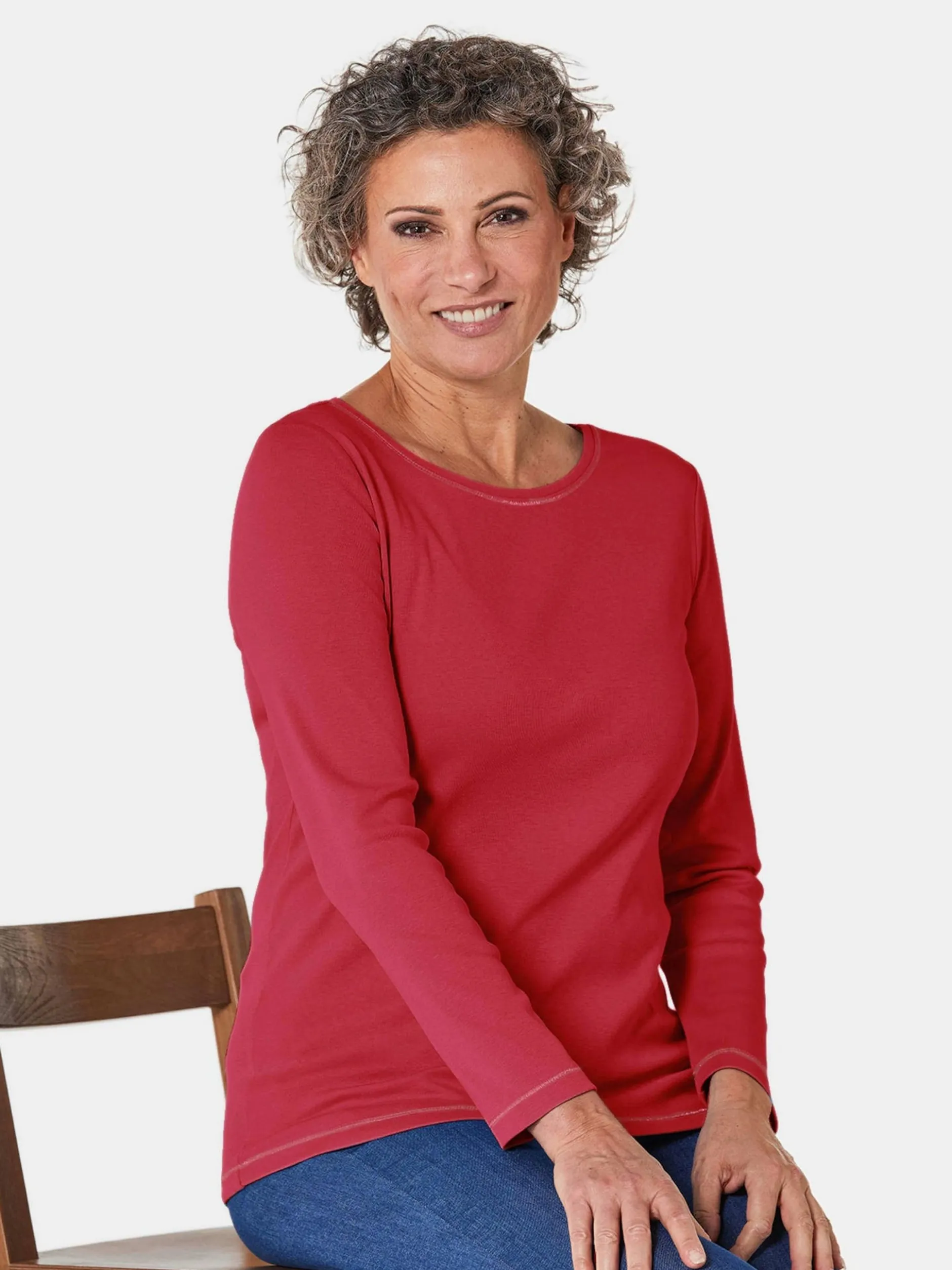 Goldner Damen Basic Shirts - Kurzgröße in rot