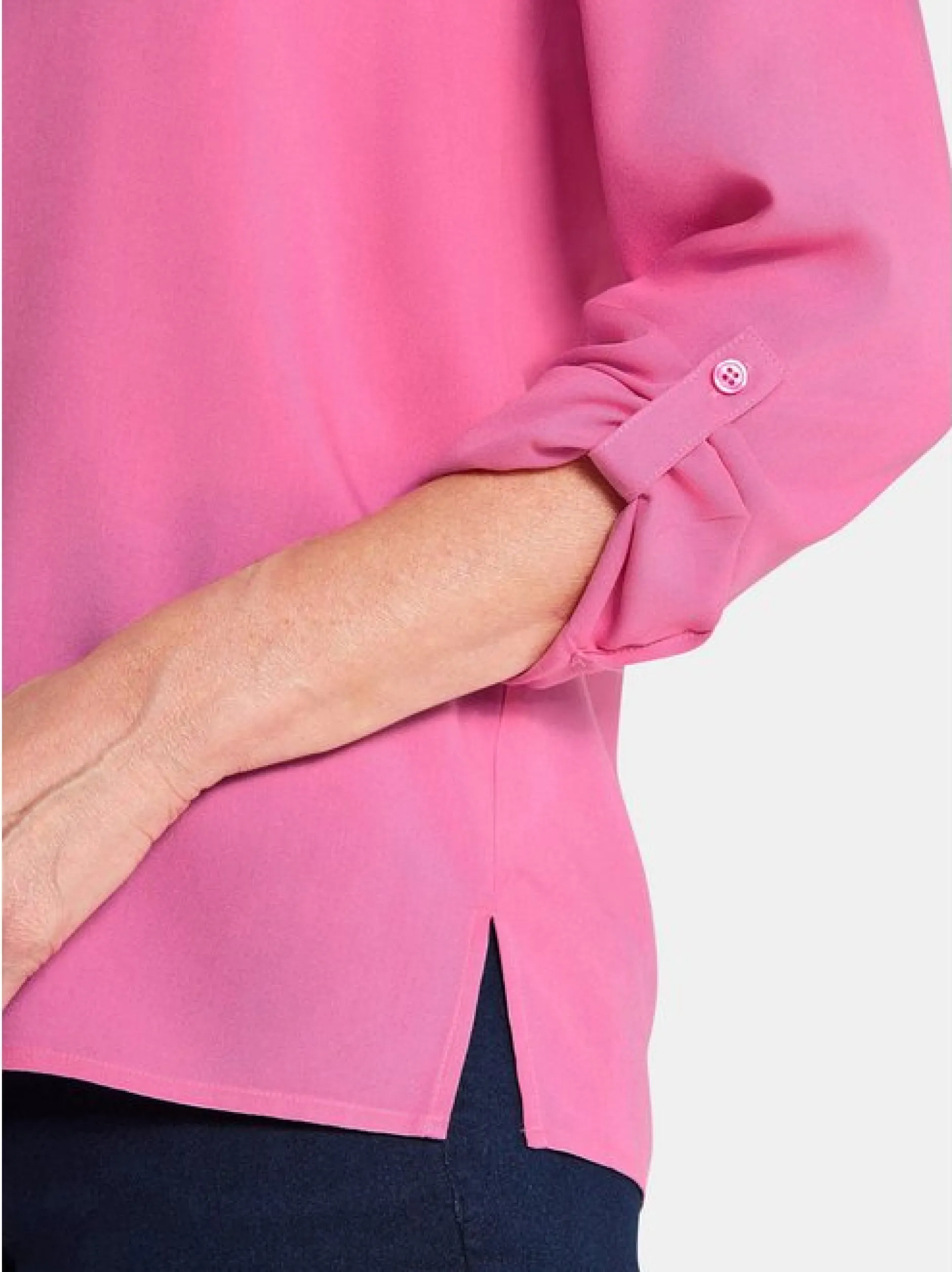 Goldner Damen Blusen in pink - Ärmel: langarm