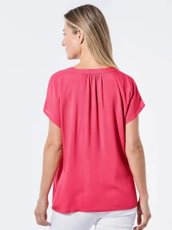 Goldner Damen Blusenshirt in pink - Ärmel: ohne Arm