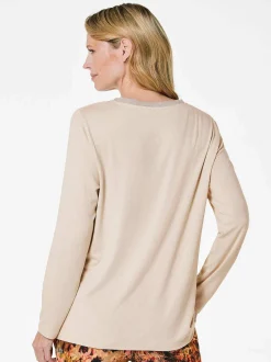 Goldner Damen Blusenshirt - Kurzgröße in weiß