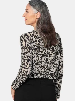 Goldner Damen Blusenshirts in beige - Ärmel: langarm