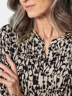 Goldner Damen Blusenshirts in beige - Ärmel: langarm