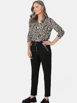 Goldner Damen Blusenshirts in beige - Ärmel: langarm