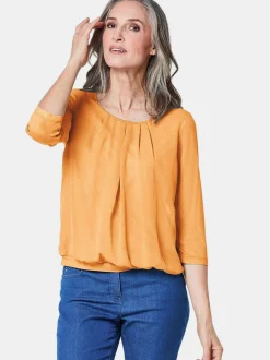 Goldner Damen Blusenshirts in gelb - Ärmel: 3/4 Arm