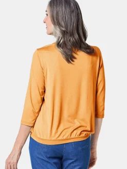 Goldner Damen Blusenshirts in gelb - Ärmel: 3/4 Arm