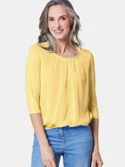 Goldner Damen Blusenshirts in gelb - Ärmel: 3/4 Arm