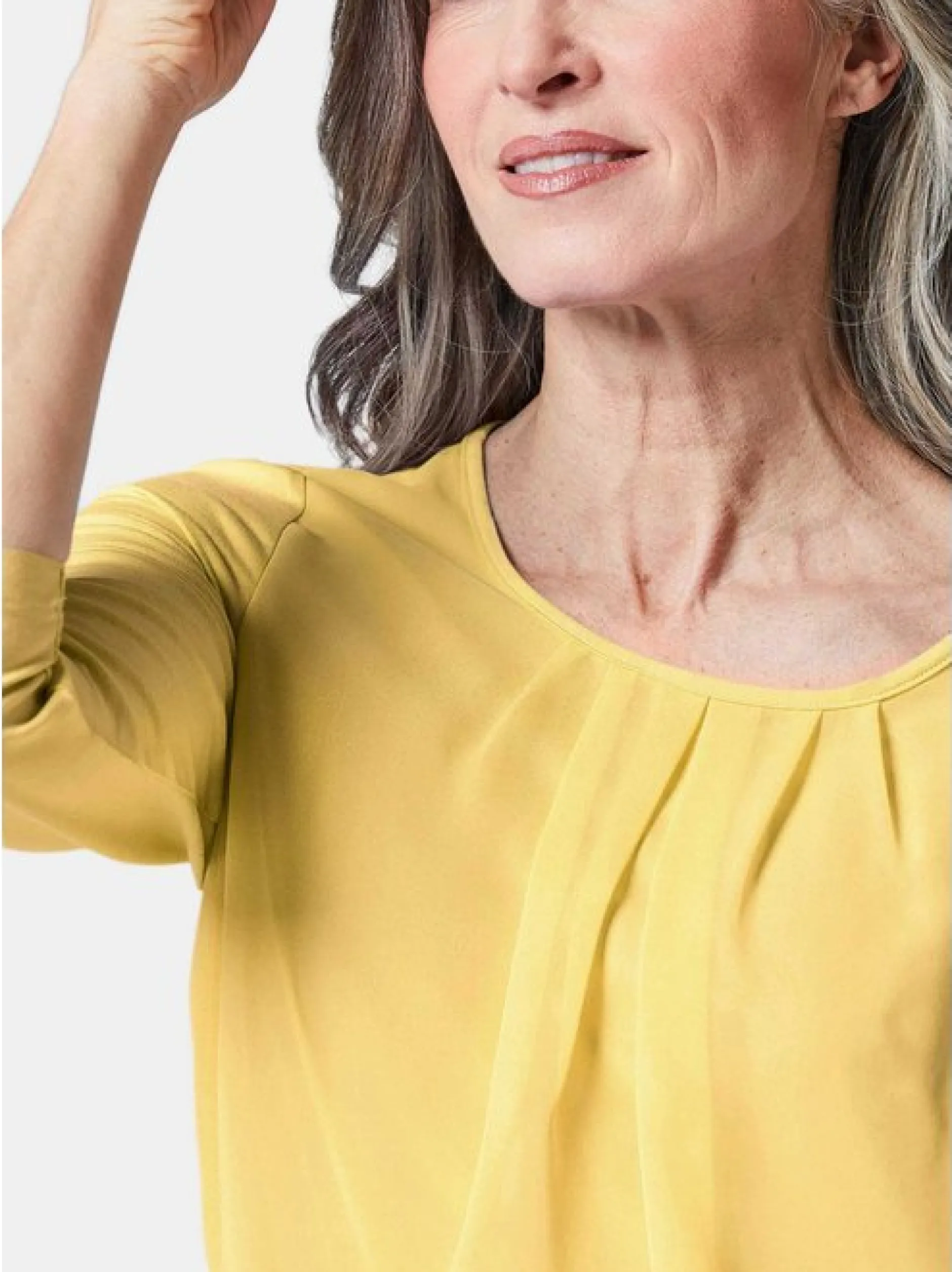 Goldner Damen Blusenshirts in gelb - Ärmel: 3/4 Arm