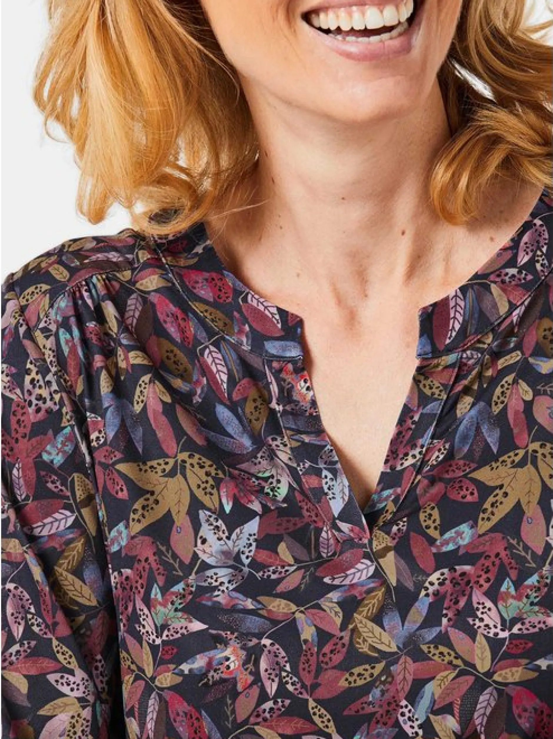 Goldner Damen Blusenshirts in marine - Ärmel: langarm