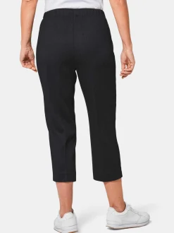 Goldner Damen Caprihosen in schwarz