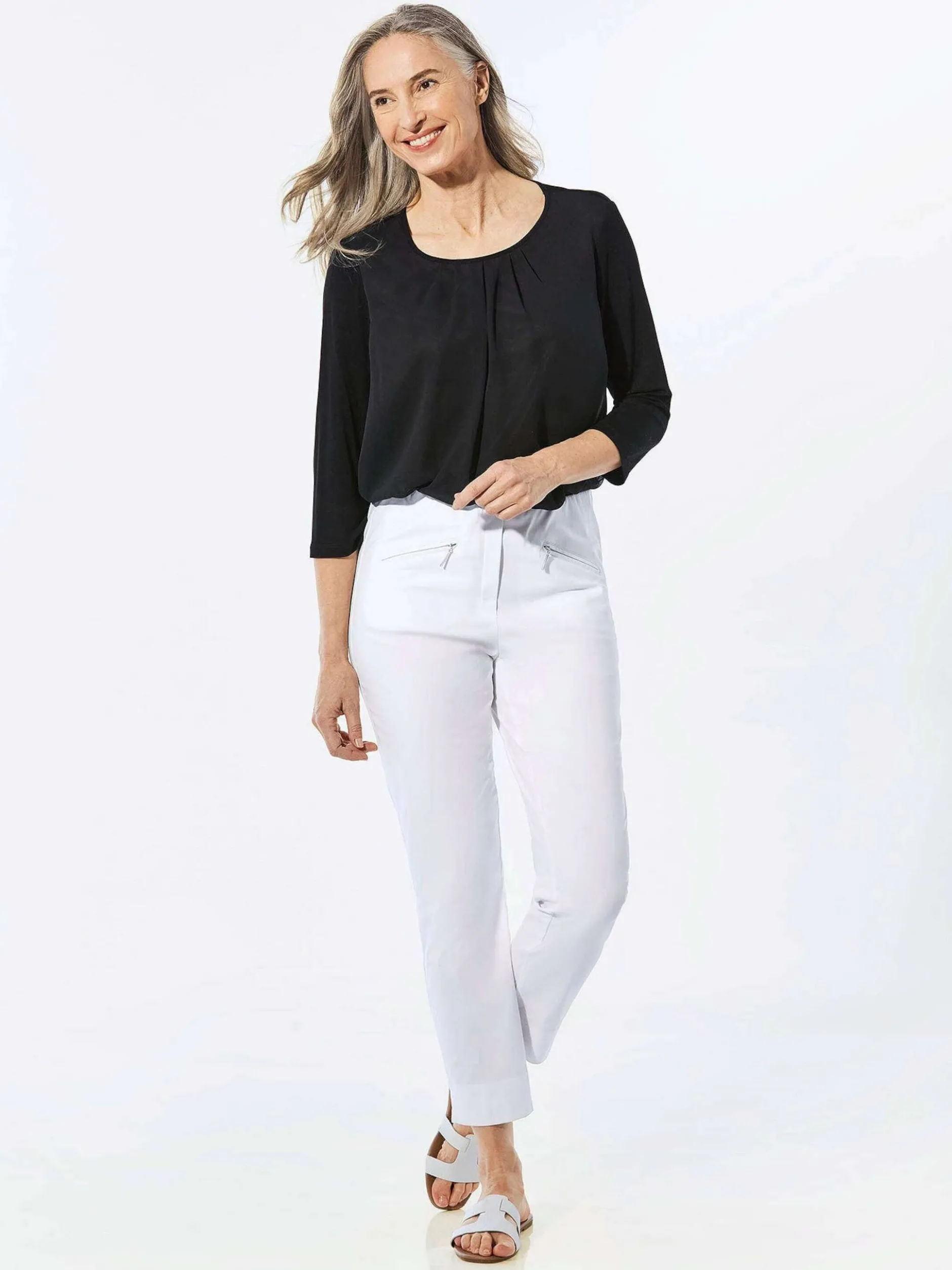 Goldner Damen Capri- & 7/8-Hosen - Kurzgröße in weiß