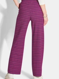 Goldner Damen Druckhosen - Kurzgröße in aubergine