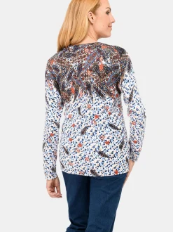 Goldner Damen Druckpullover in beige - Ärmel: langarm