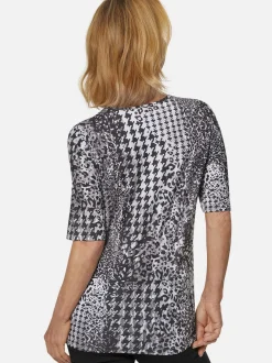 Goldner Damen Druckshirts in schwarz - Ärmel: Halbarm