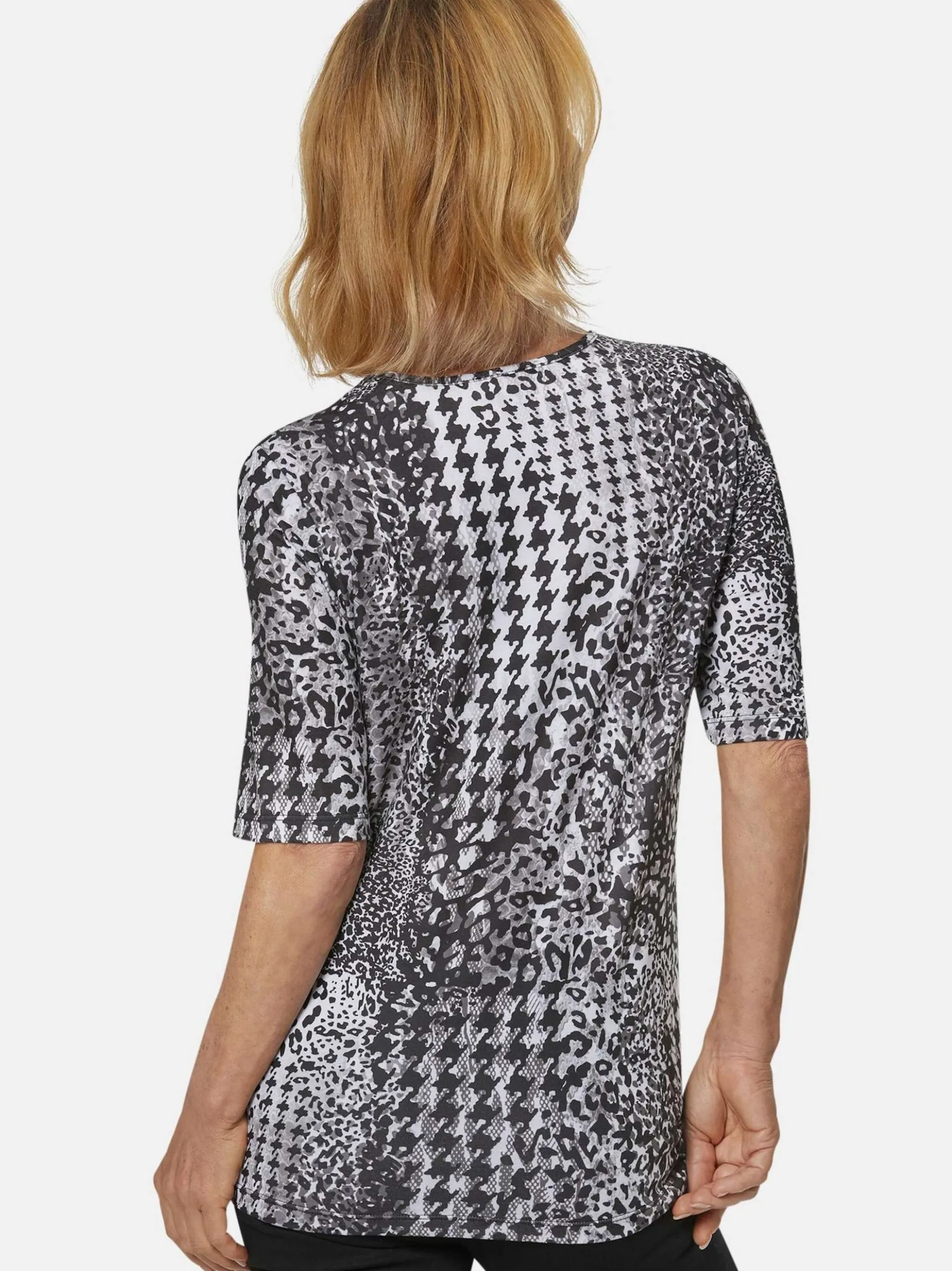 Goldner Damen Druckshirts in schwarz - Ärmel: Halbarm