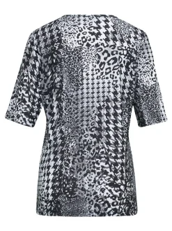 Goldner Damen Druckshirts in schwarz - Ärmel: Halbarm