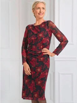 Goldner Damen Festliche Kleider in rot schwarz