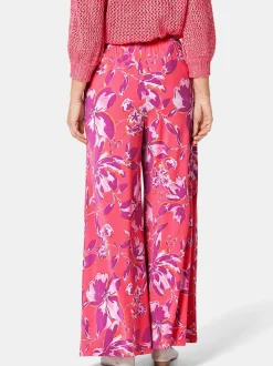 Goldner Damen Gemusterte Hosen in pink