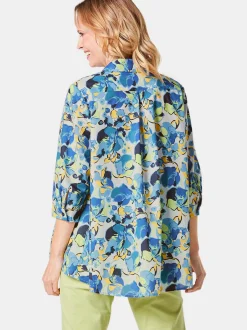 Goldner Damen Hemdblusen in blau - Ärmel: 3/4 Arm