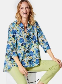 Goldner Damen Hemdblusen in blau - Ärmel: 3/4 Arm