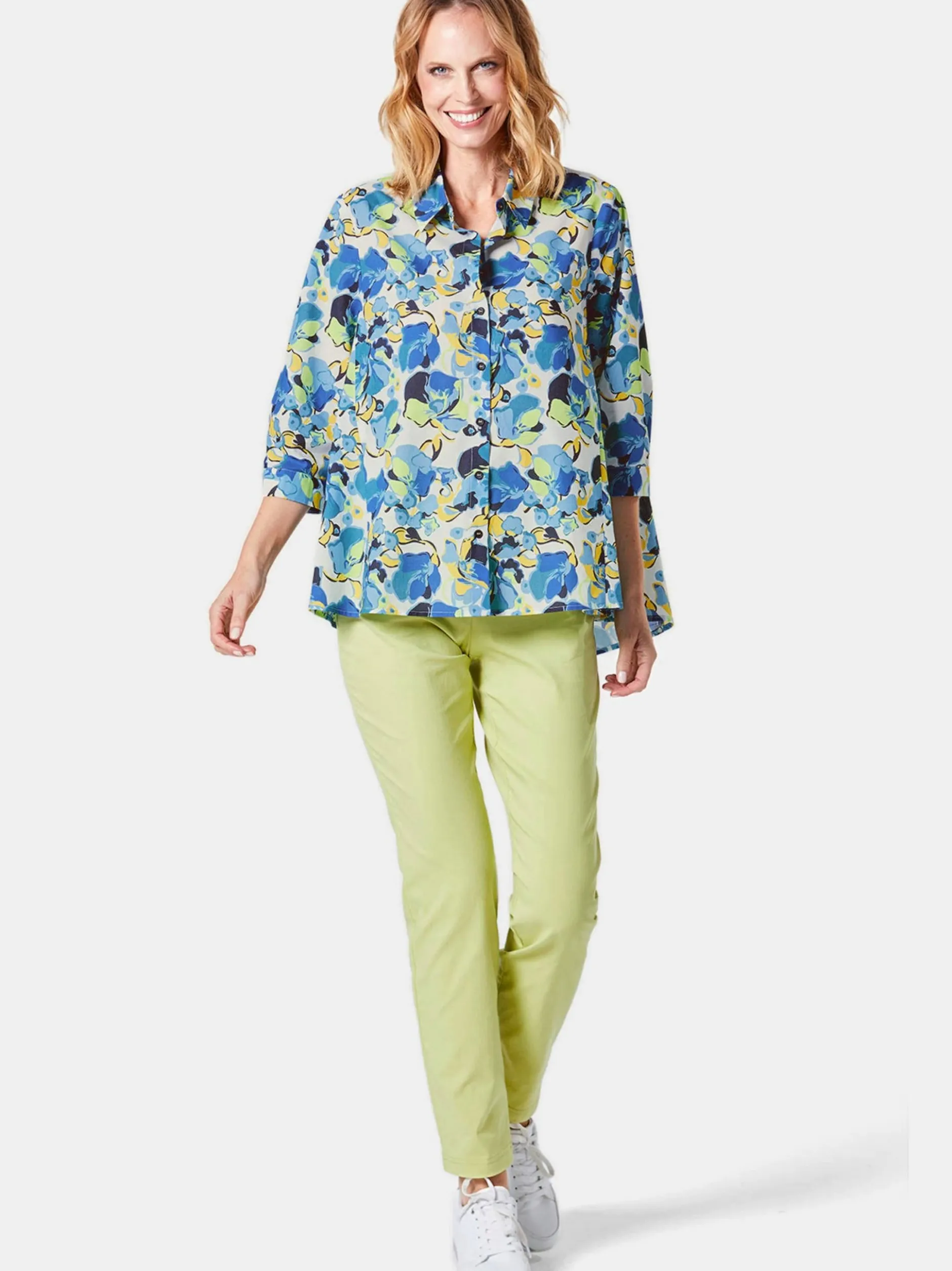 Goldner Damen Hemdblusen in blau - Ärmel: 3/4 Arm
