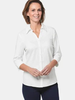 Goldner Damen Hemdblusen in weiß - Ärmel: 3/4 Arm