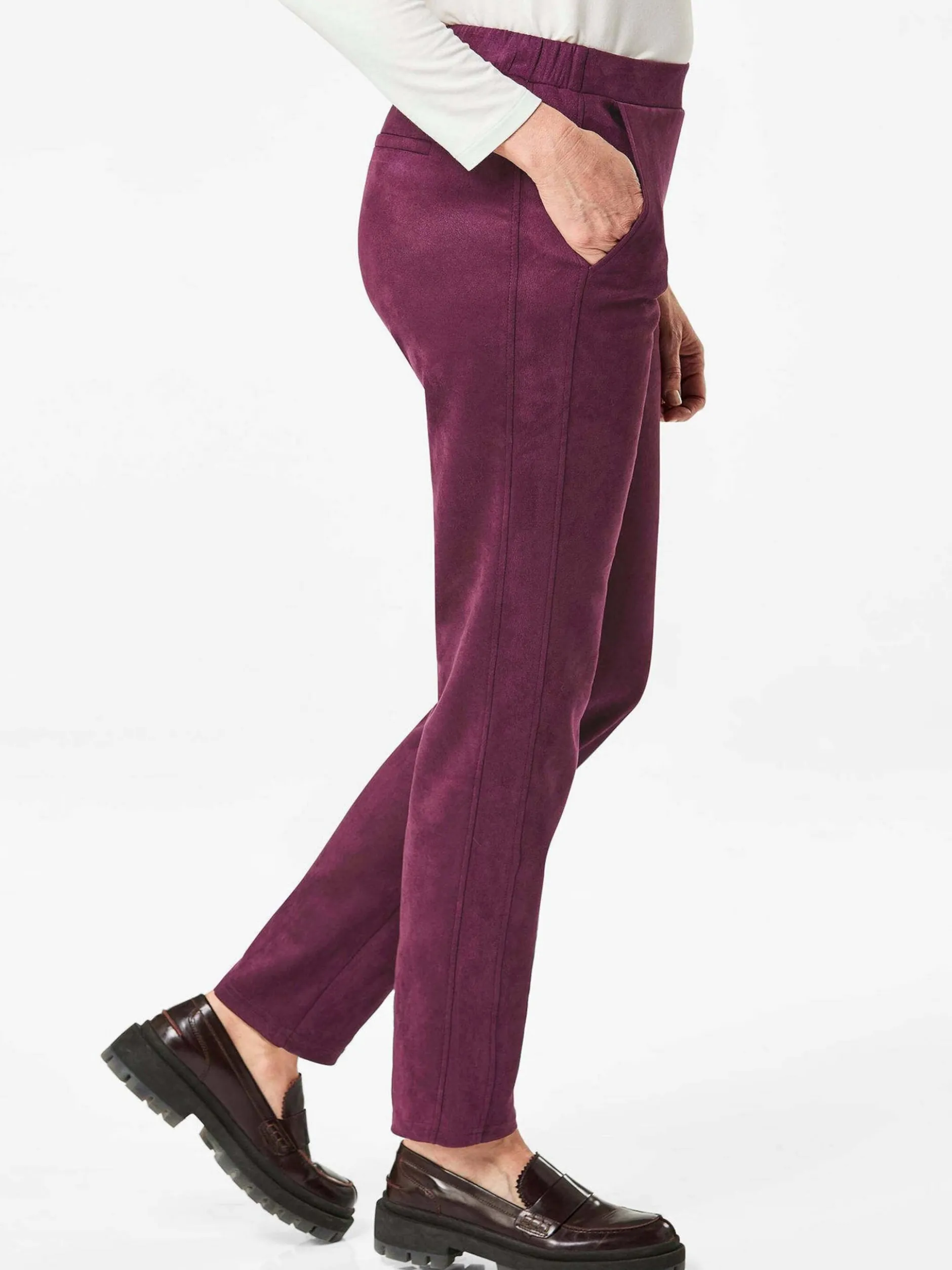 Goldner Damen Hosen in aubergine